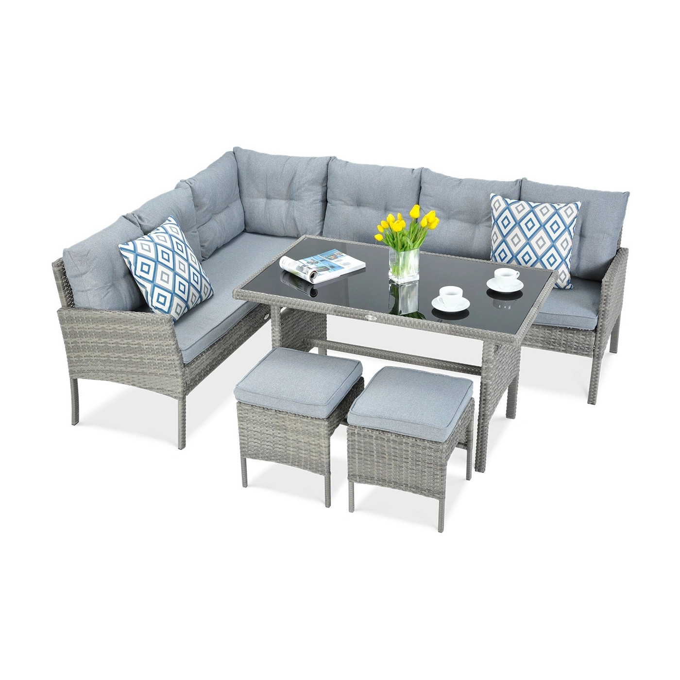 Naroznik technorattanowy Cortina Dolphin Grey