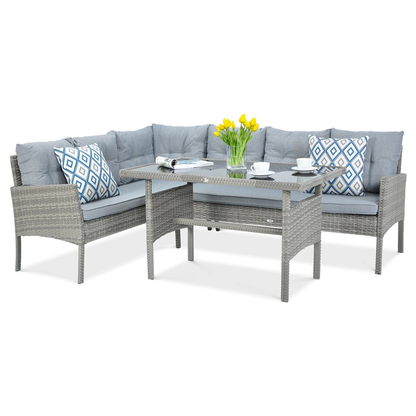 Naroznik technorattanowy Cortina Dolphin Grey