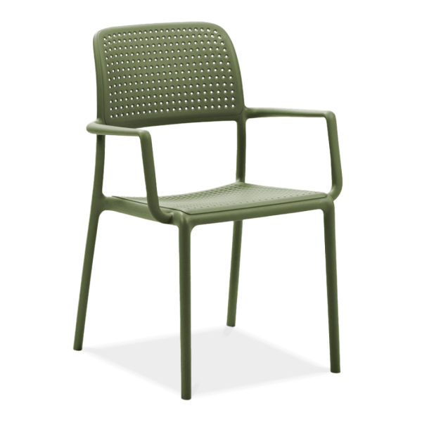 krzesło zewnętrzne restauracyjne z oparciem i podłokietnikami 