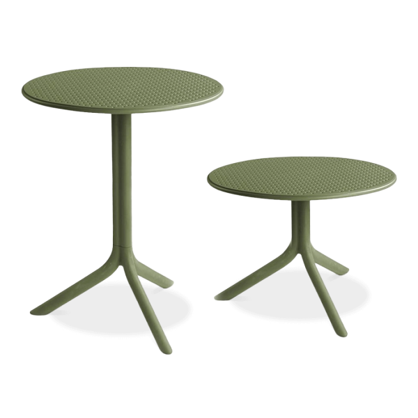 zewnętrzny stolik zielony z okrągłym blatem 