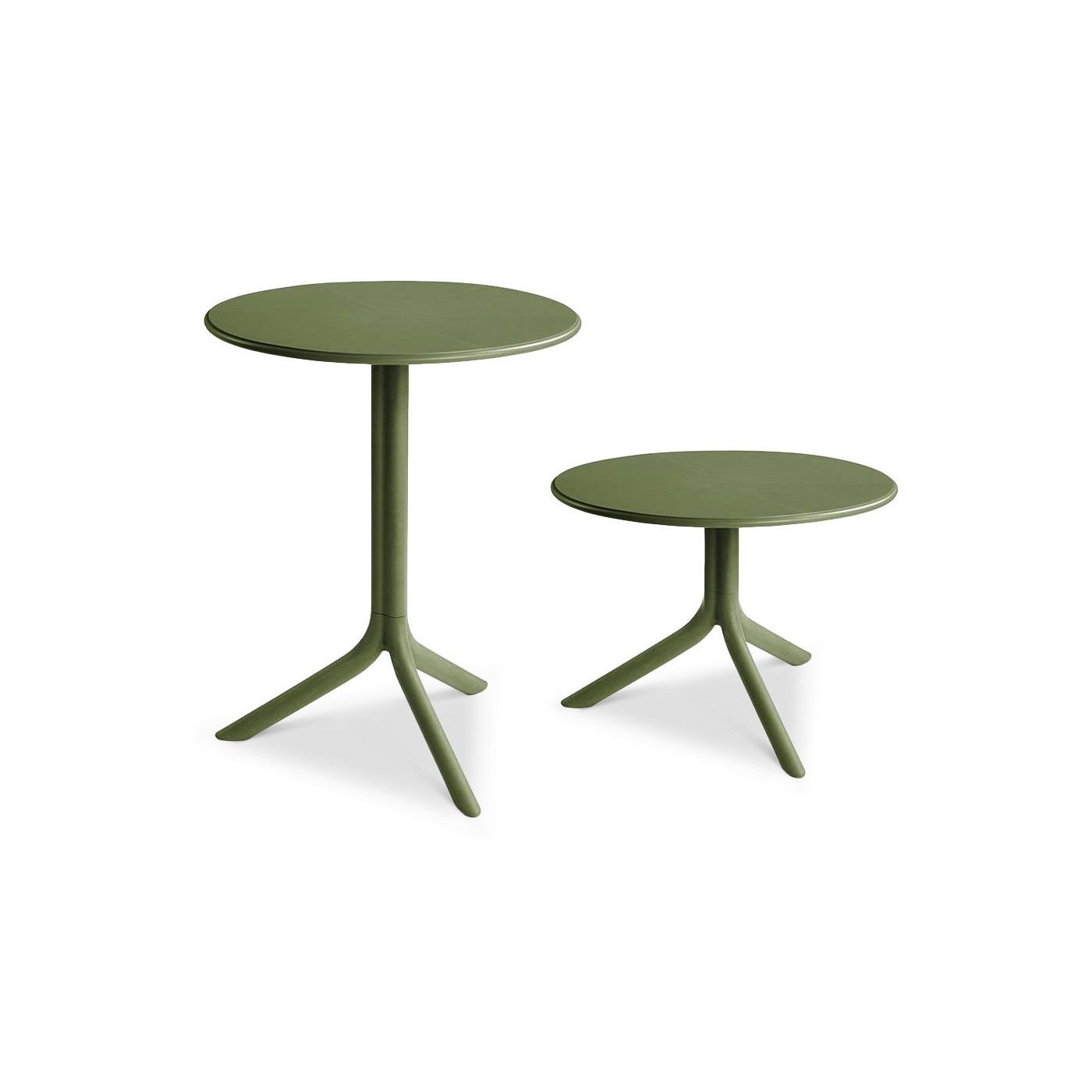 zielony stolik z gładkim okrągłym blatem