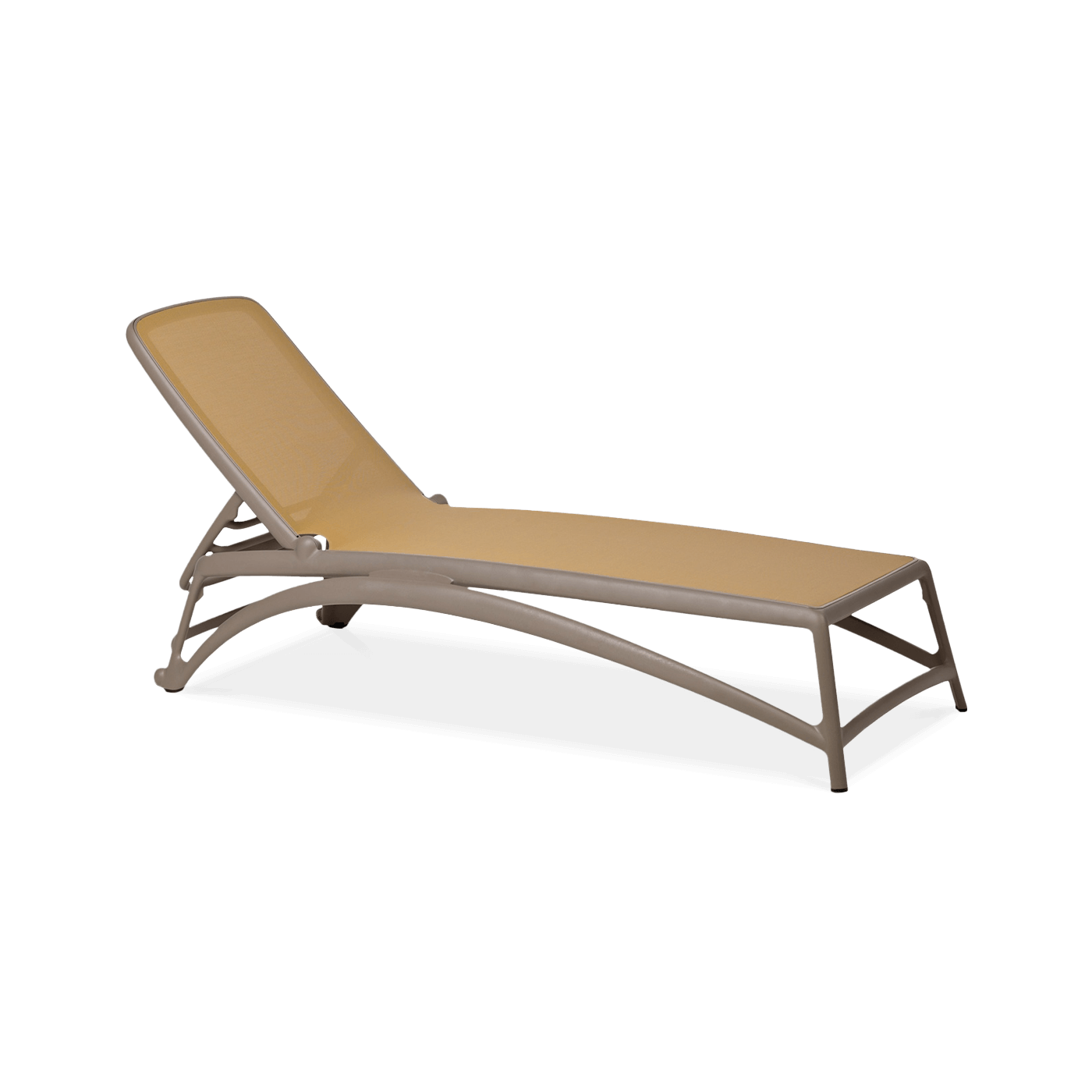 leżak brązowy z regulowanym oparciem 