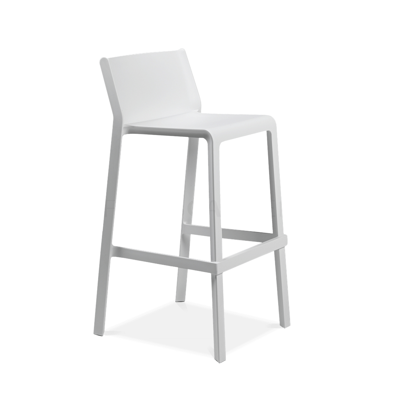 białe wysokie krzesło zewnętrzne