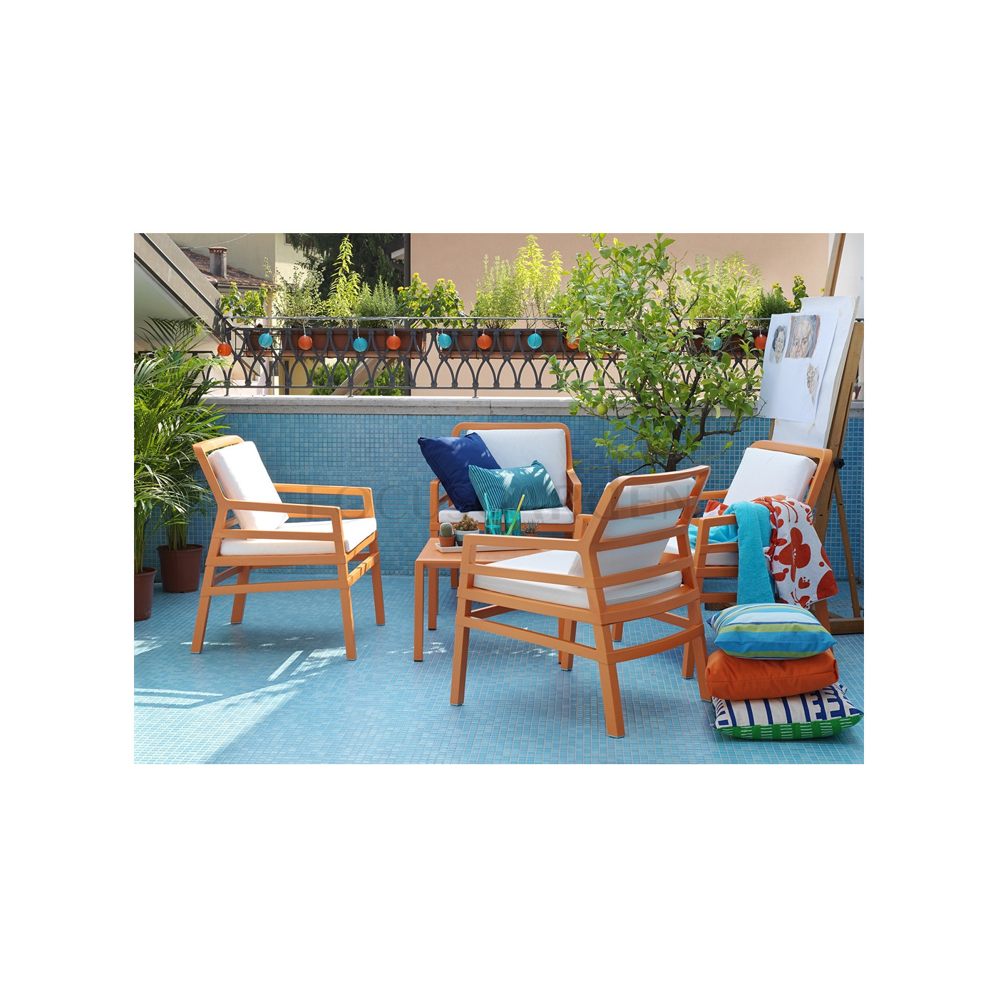 Stolik ogrodowy prostokątny Nardi ARIA 100 Bianco