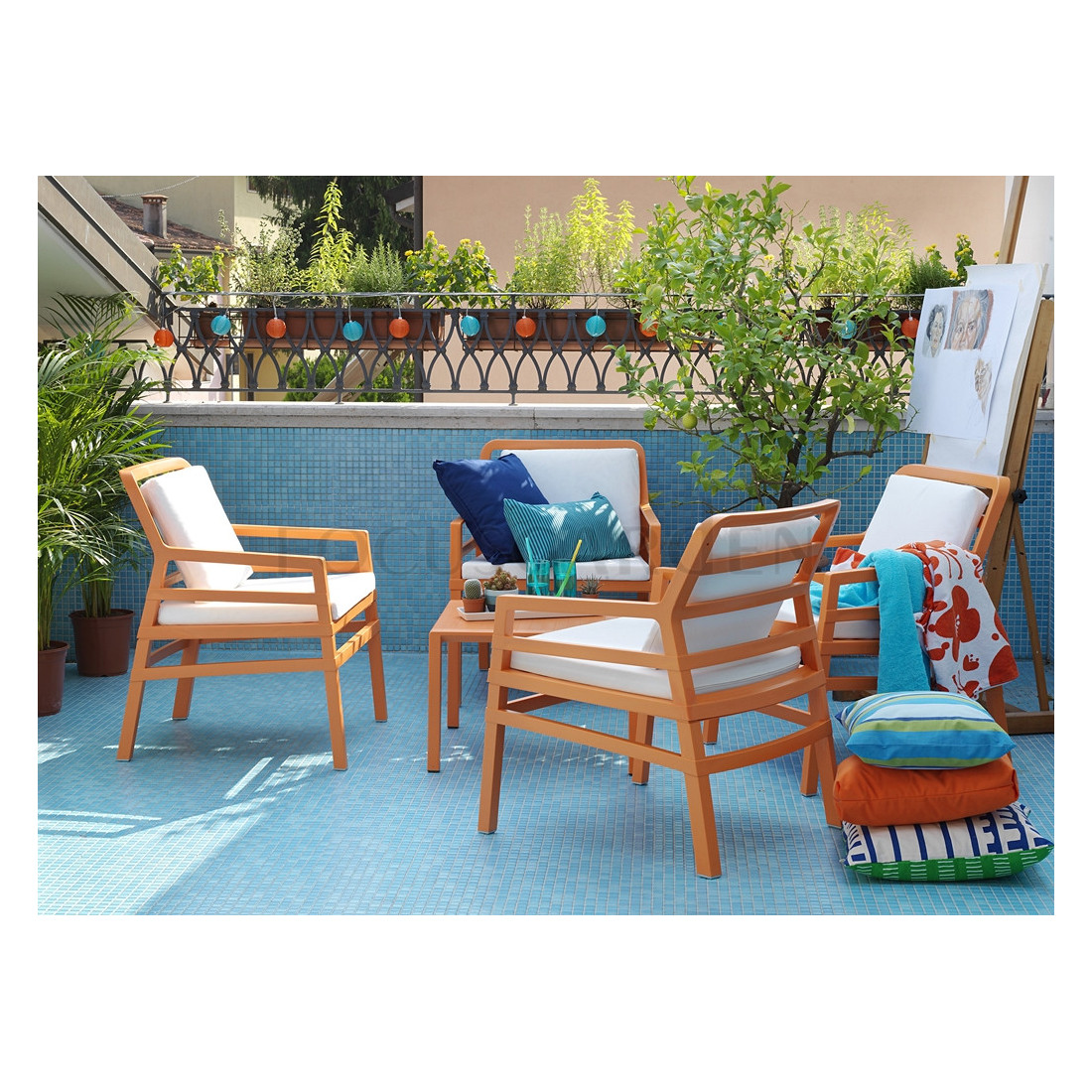 Stolik ogrodowy prostokątny Nardi ARIA 100 Bianco