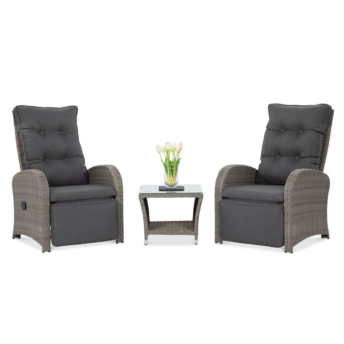 przód zestawu wypoczynkowego alicante duo szary