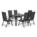 sześcioosobowy zestaw jadalniany na ogród sydney w kolorze ciemno szarym