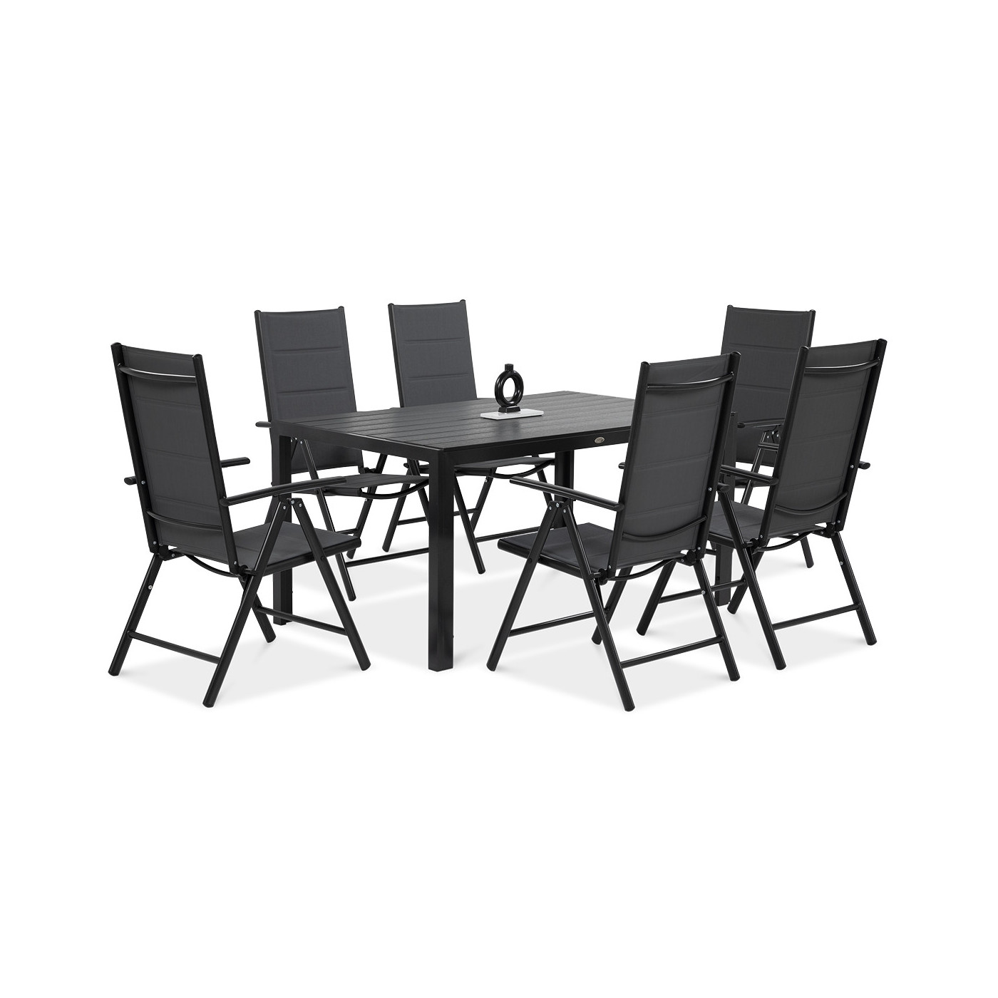sześcioosobowy zestaw jadalniany na ogród sydney w kolorze ciemno szarym