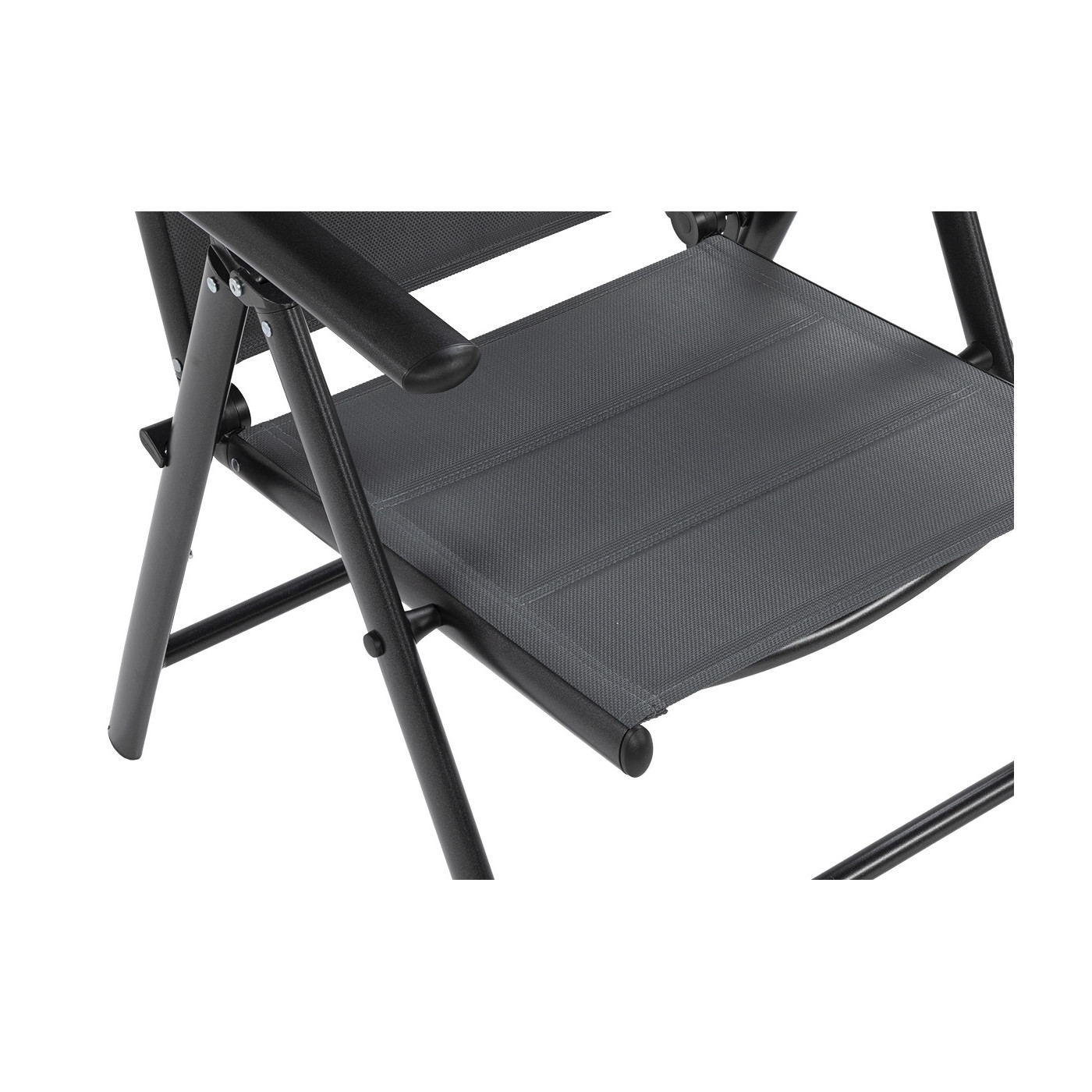 zbliżenie na siedzisko i podłokietniki w ciemno szarym krześle sydney