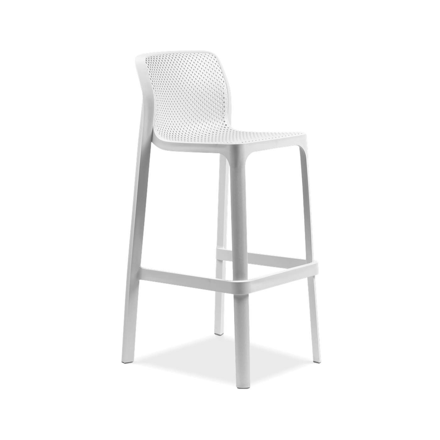 biały wysoki stołek barowy