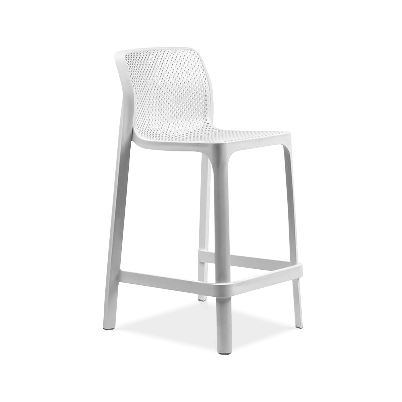 biały hoker z oparciem