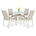 Zestaw ogrodowy technorattan FIESTA/LUGO 4+1 White