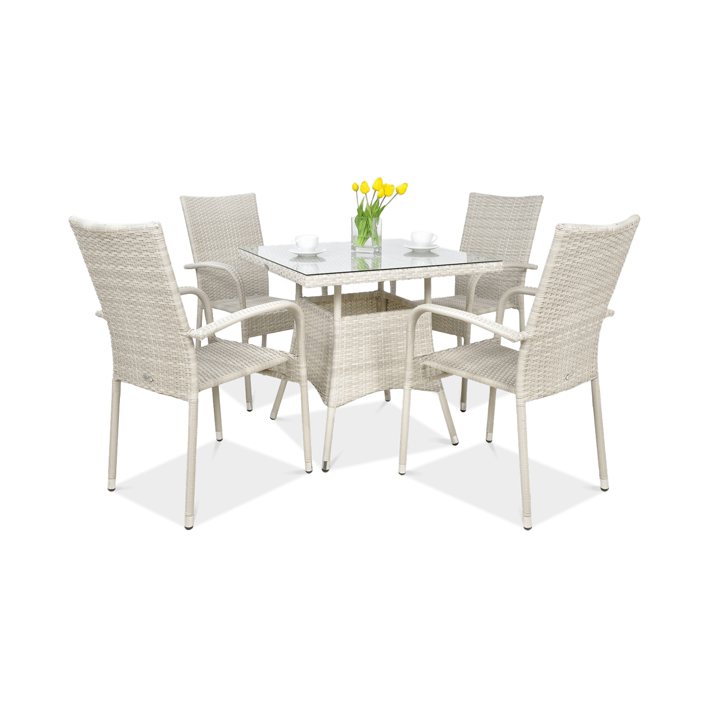 Zestaw ogrodowy technorattan FIESTA/LUGO 4+1 White