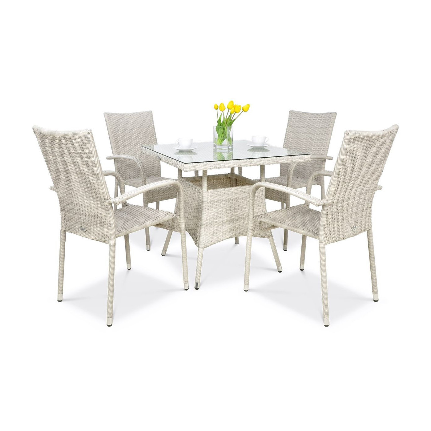 Zestaw ogrodowy technorattan FIESTA/LUGO 4+1 White