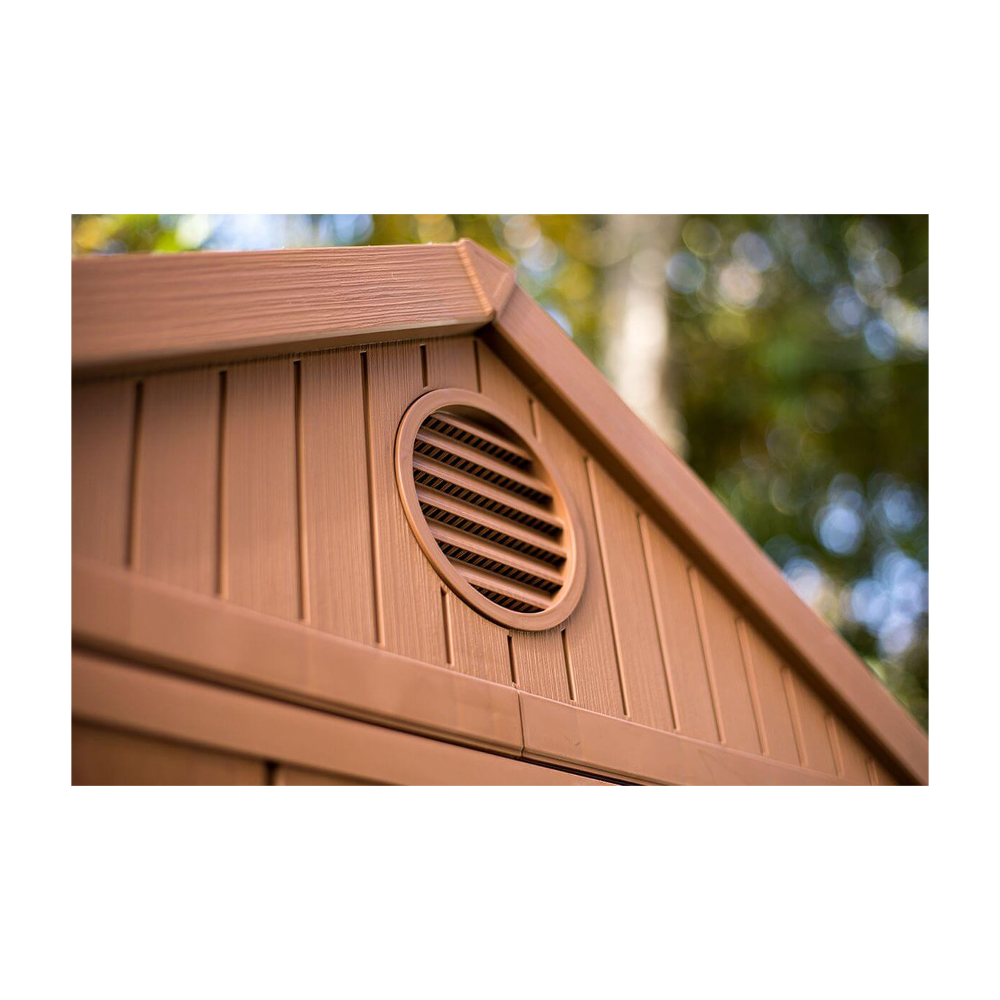 Domek ogrodowy na narzędzia Darwin 4x6 Brązowy KETER, otwór wentylacyjny