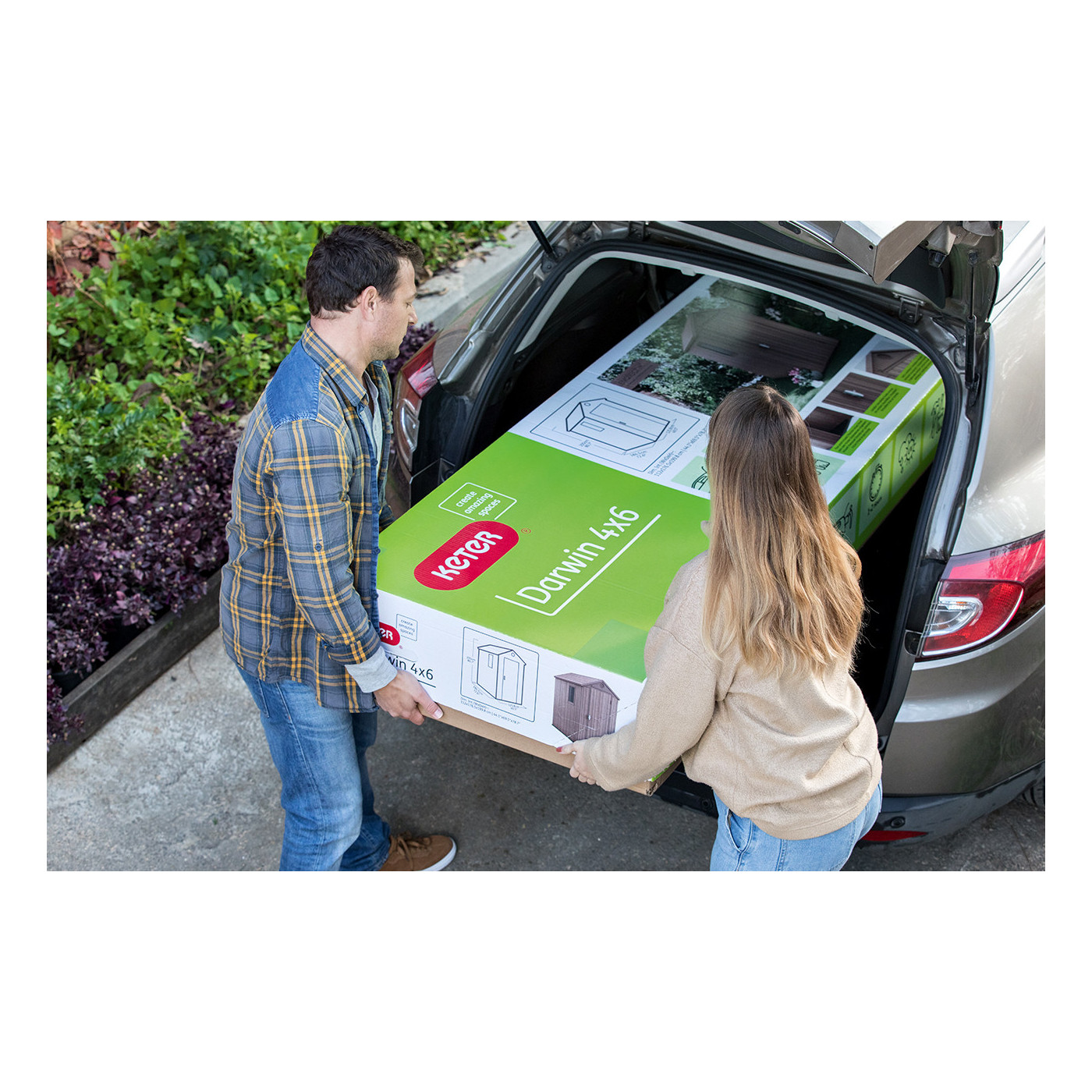 Domek ogrodowy na narzędzia Darwin 4x6 Brązowy KETER, wymiary domku 118x185cm