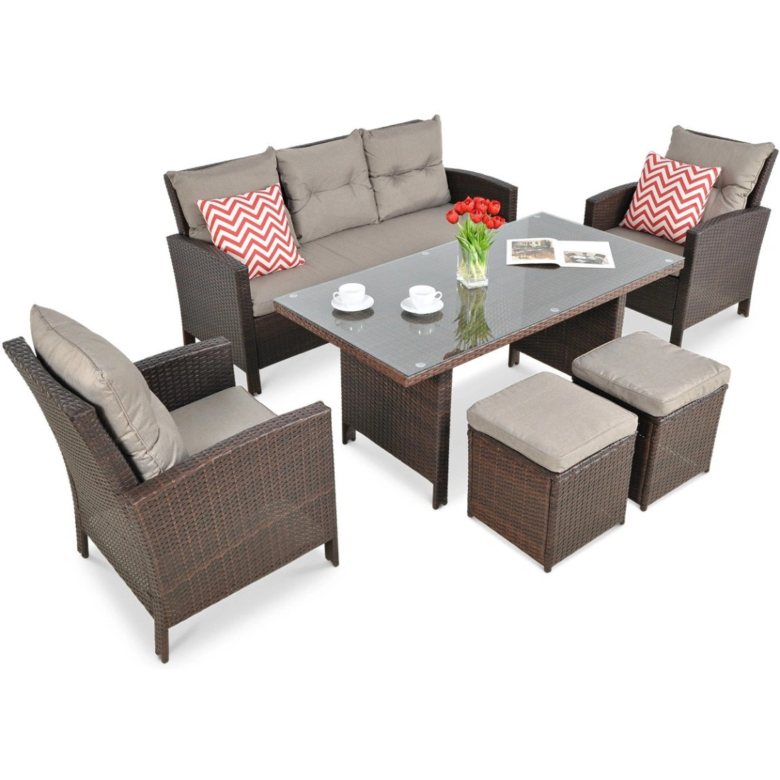 Zestaw technorattanowy Ibiza Brown