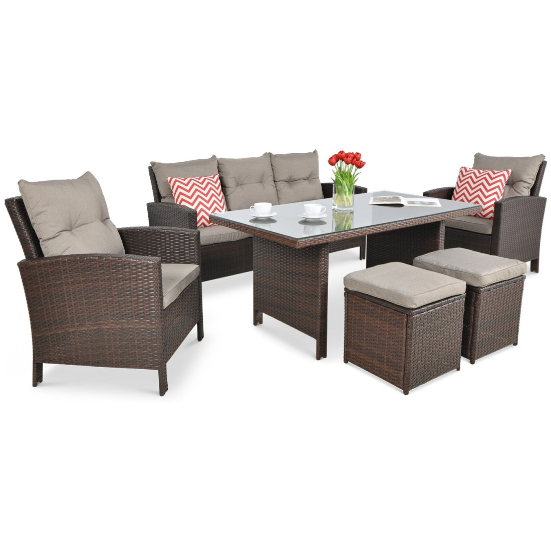 Zestaw technorattanowy Ibiza Brown