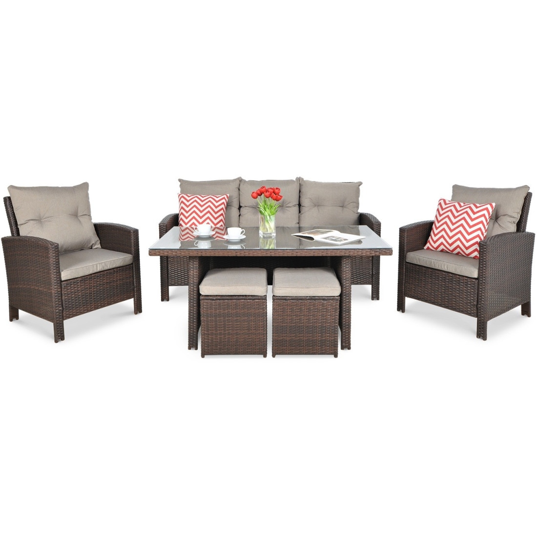 Zestaw technorattanowy Ibiza Brown