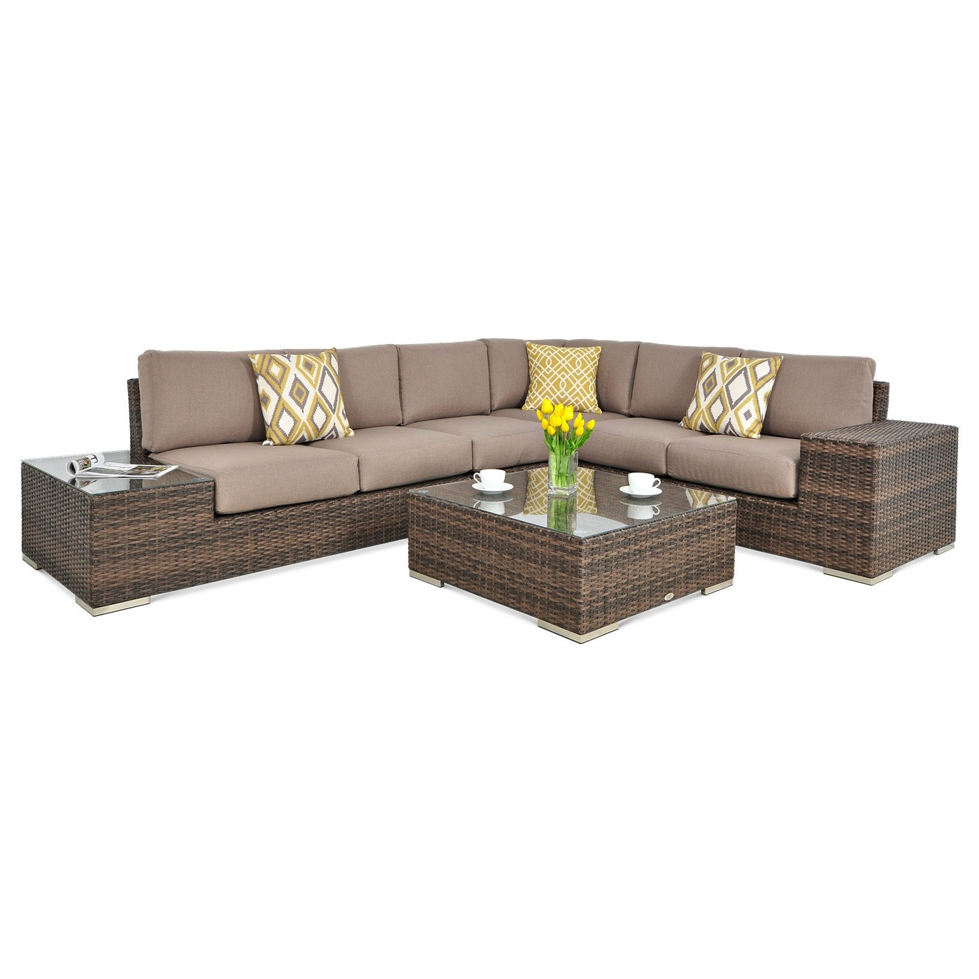 Naroznik Technorattan Avocado Brown