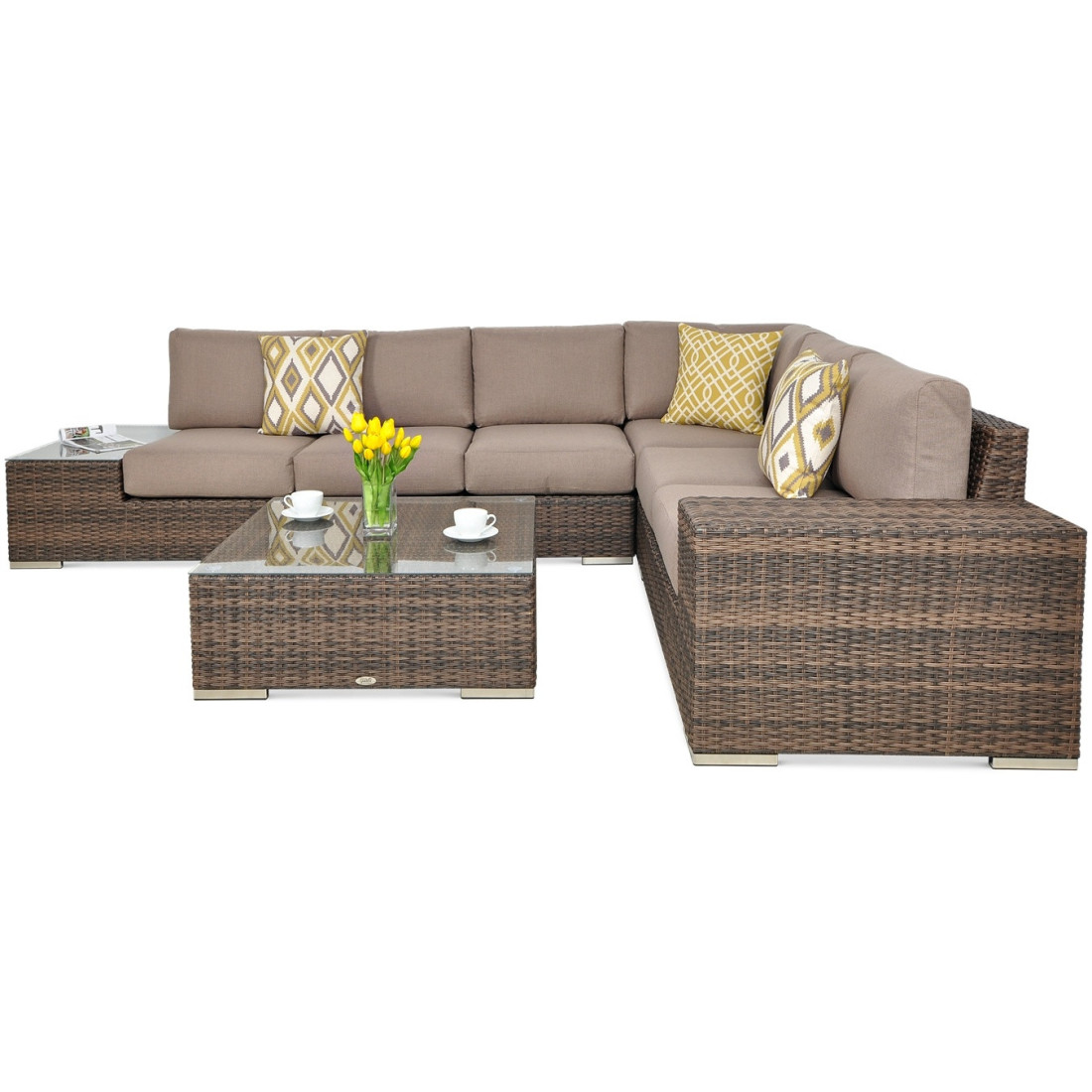 Naroznik Technorattan Avocado Brown