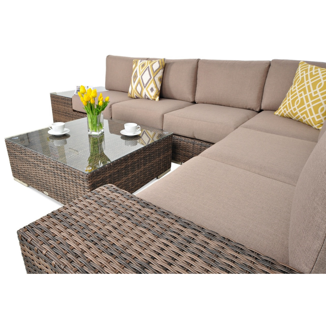 Naroznik Technorattan Avocado Brown