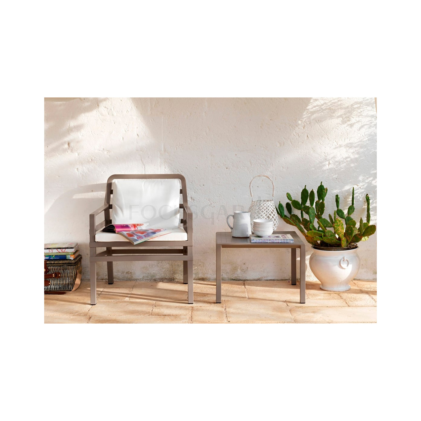 Stolik kwadratowy Nardi ARIA 60 Tortora- Focus Garden