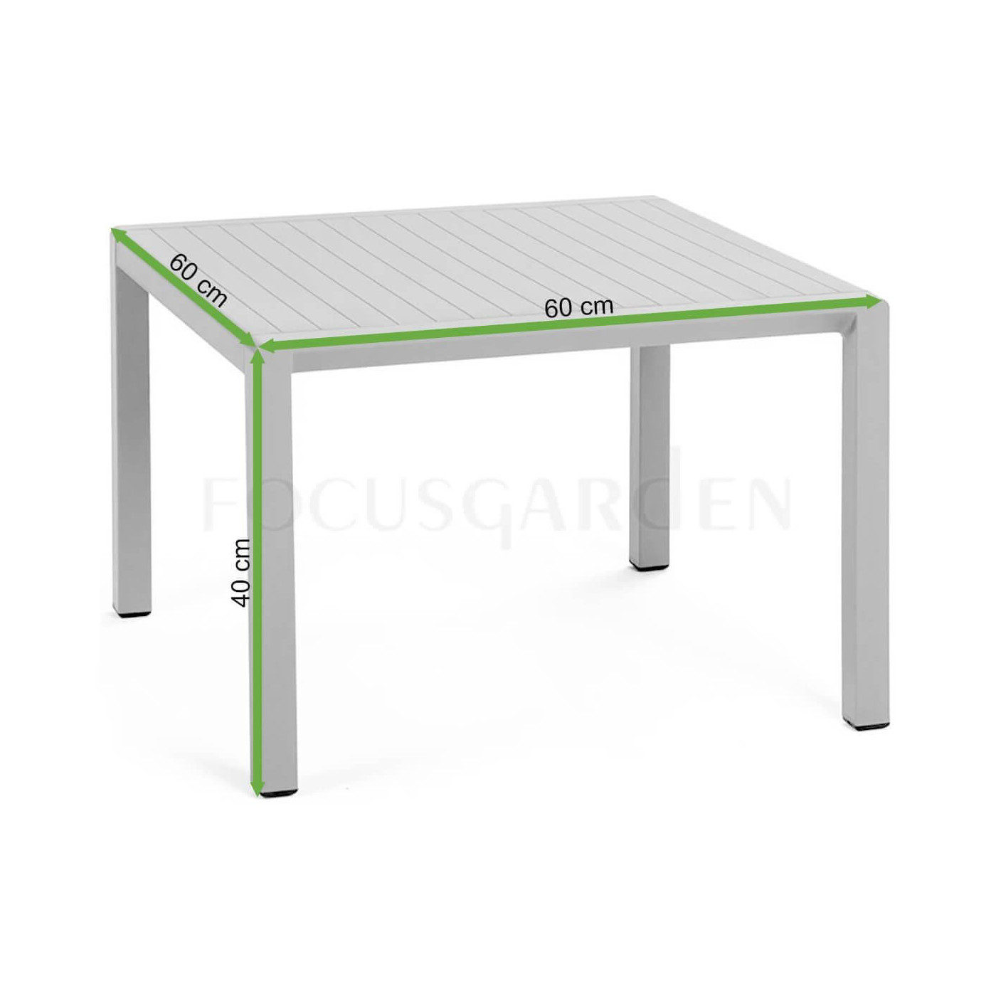 Rycina z wymiarami stolika Nardi Aria 60