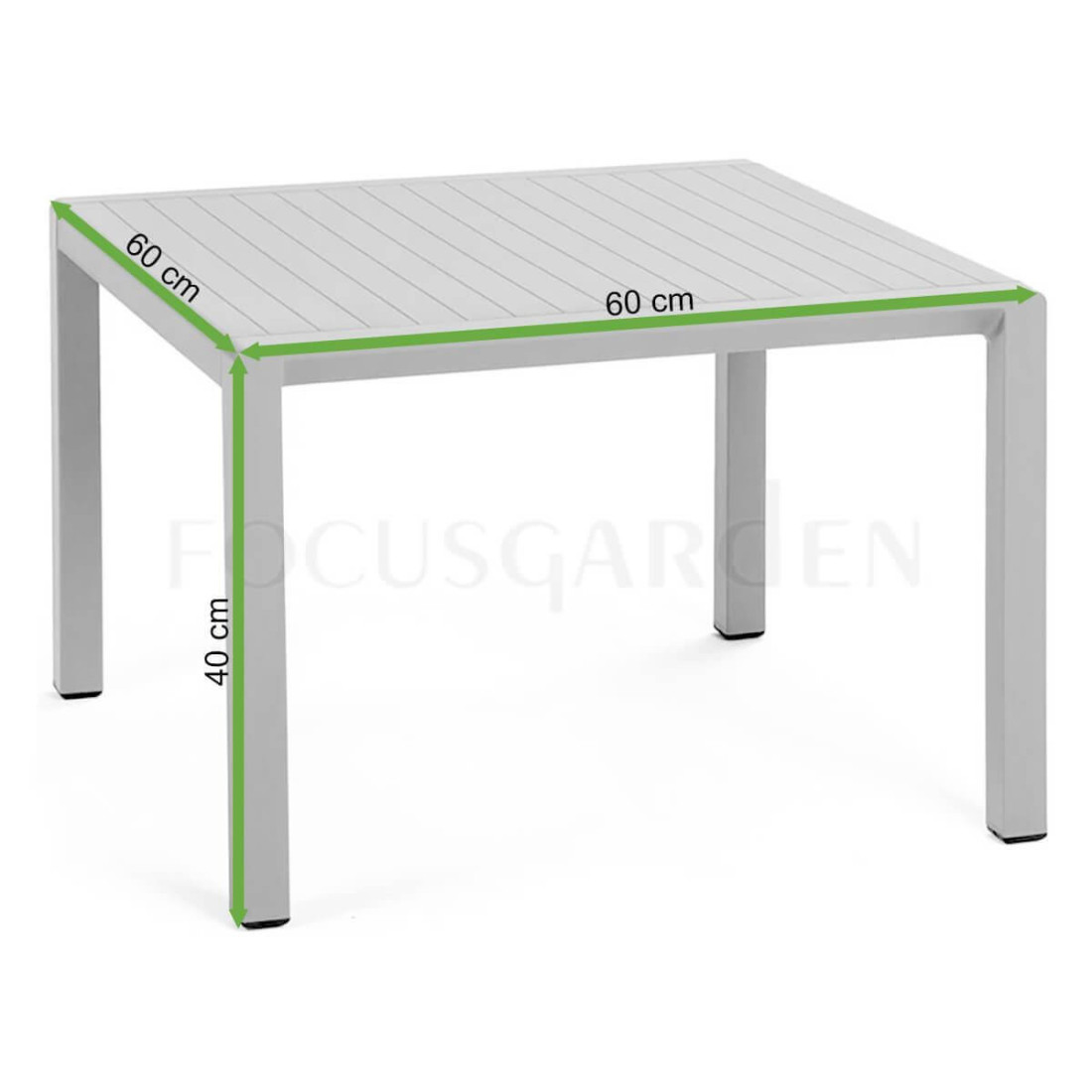 Rycina z wymiarami stolika Nardi Aria 60