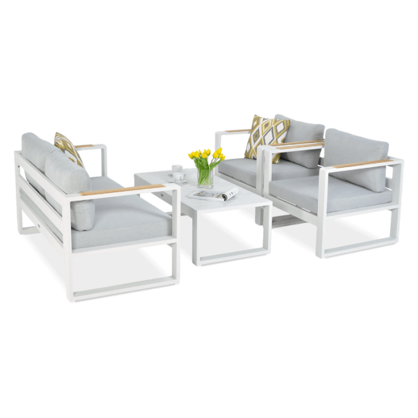 Zestaw wypoczynkowy Panama White - dla 4 osób Focusgarden.pl