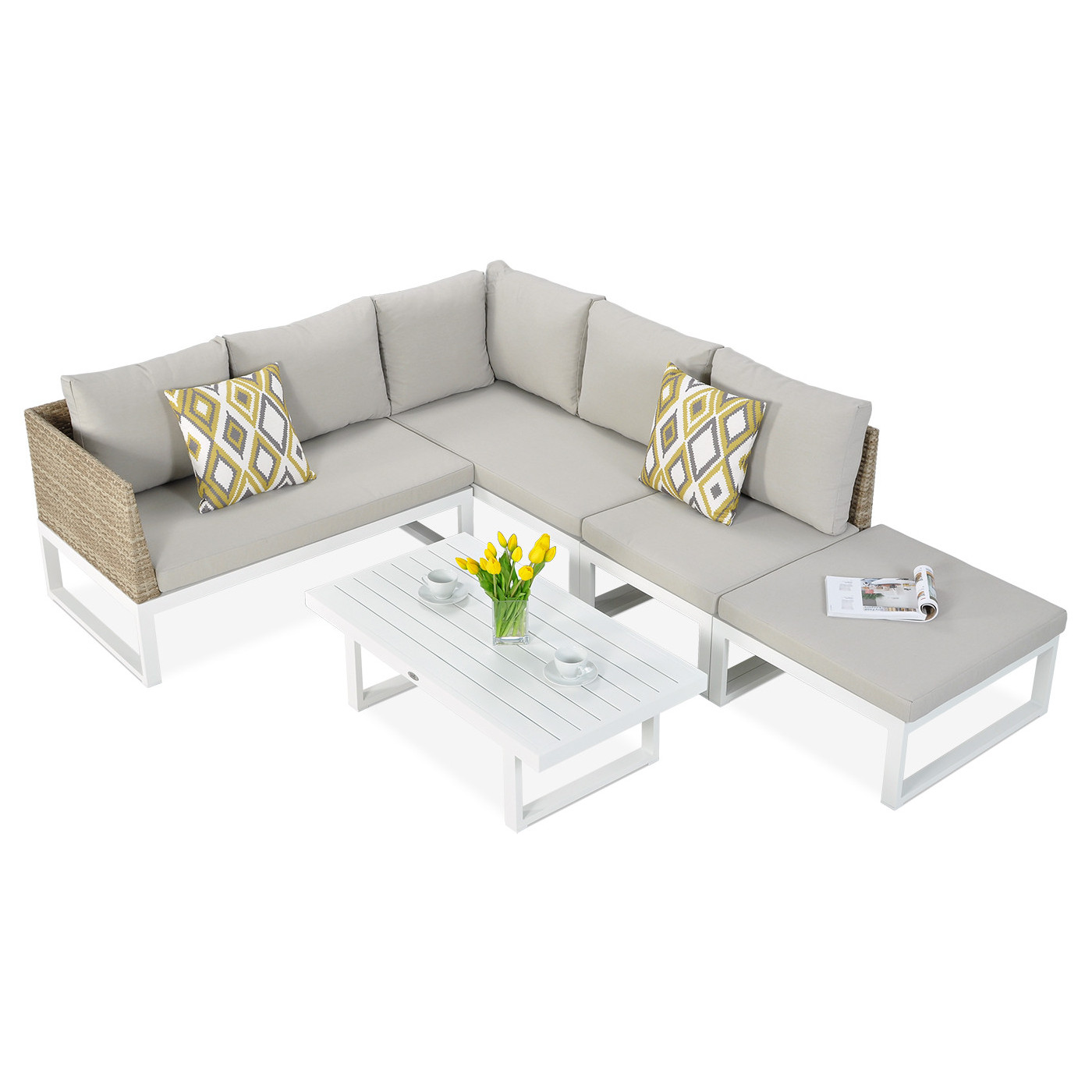 Widok z góry na narożnik ogrodowy davos white