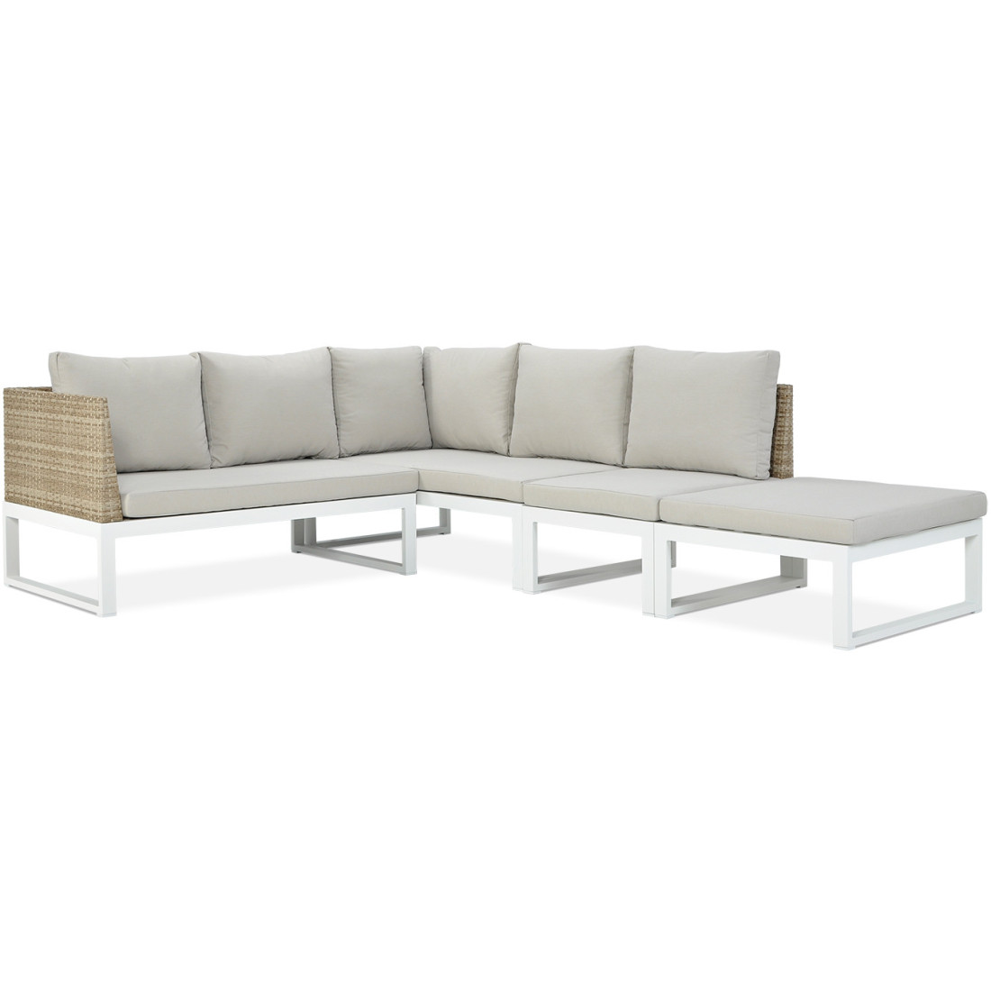 Narożnik davos white bez stołu i dodatków