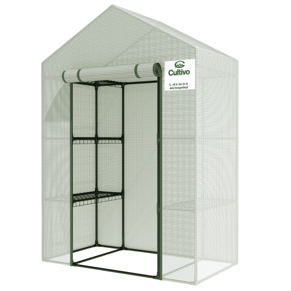 Szklarnia ogrodowa regał 4 półki 140x73 biała 