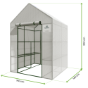 Wymiary szklarnia tunel foliowy regał 8 półek 140x140 cm od Cultivo