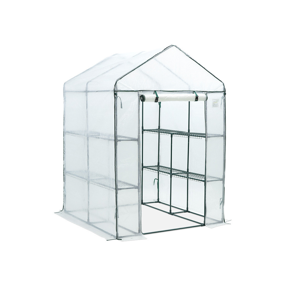 Szklarnia tunel foliowy regał 8 półek 140x140 cm od Cultivo widok z boku