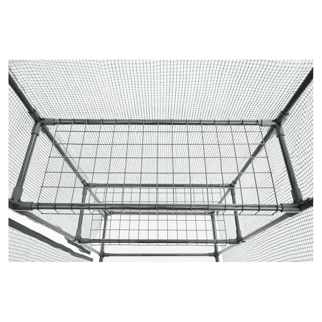 zbliżenie na stelaż szklarnia tunel foliowy regał 8 półek 140x140 cm od Cultivo