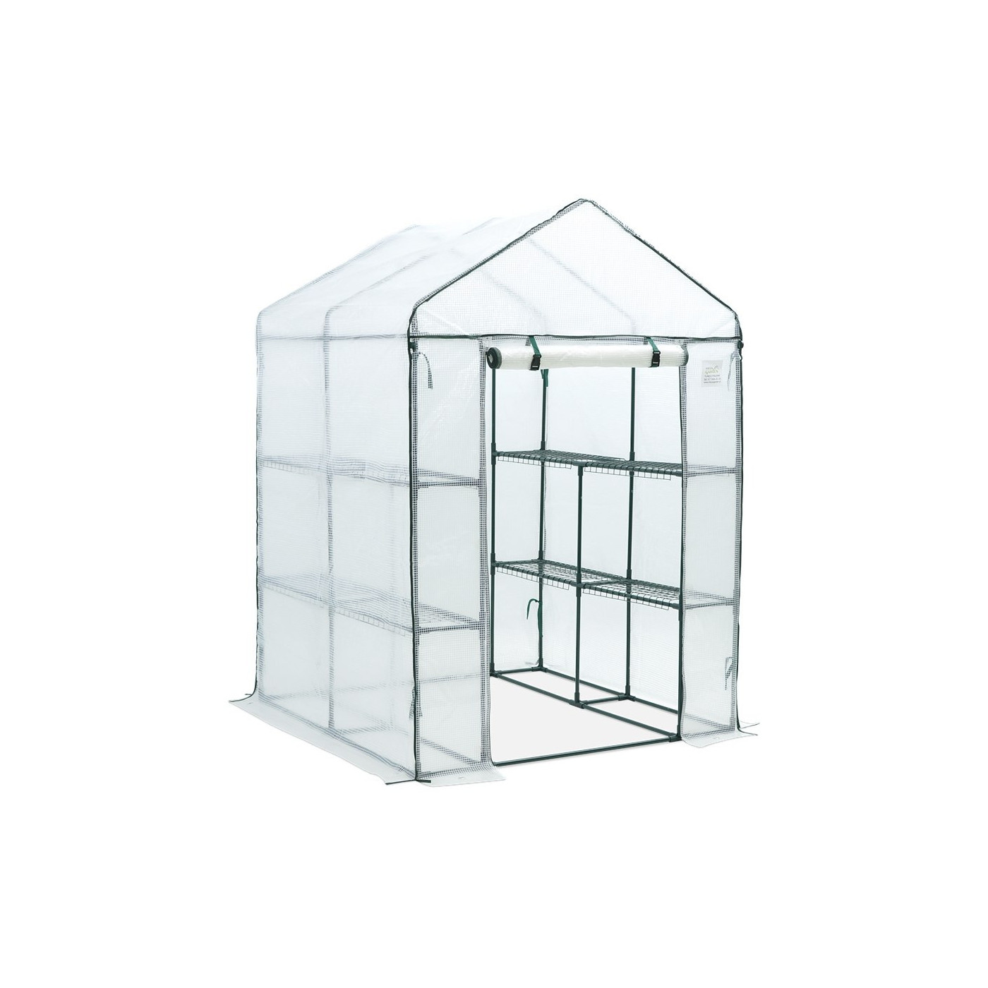 zbliżenie na półki szklarnia tunel foliowy regał 8 półek 140x140 cm od Cultivo