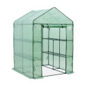 Szklarnia tunel foliowy 8 półek 140x140 cm kolor zielony od Cultivo widok boczny 