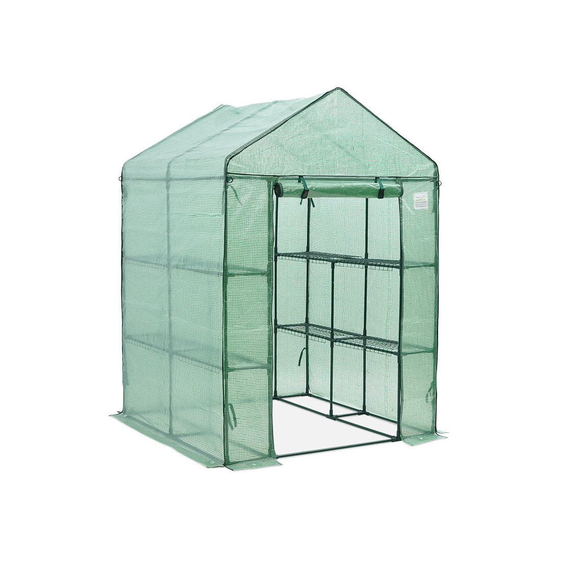 Szklarnia tunel foliowy 8 półek 140x140 cm kolor zielony od Cultivo widok boczny 