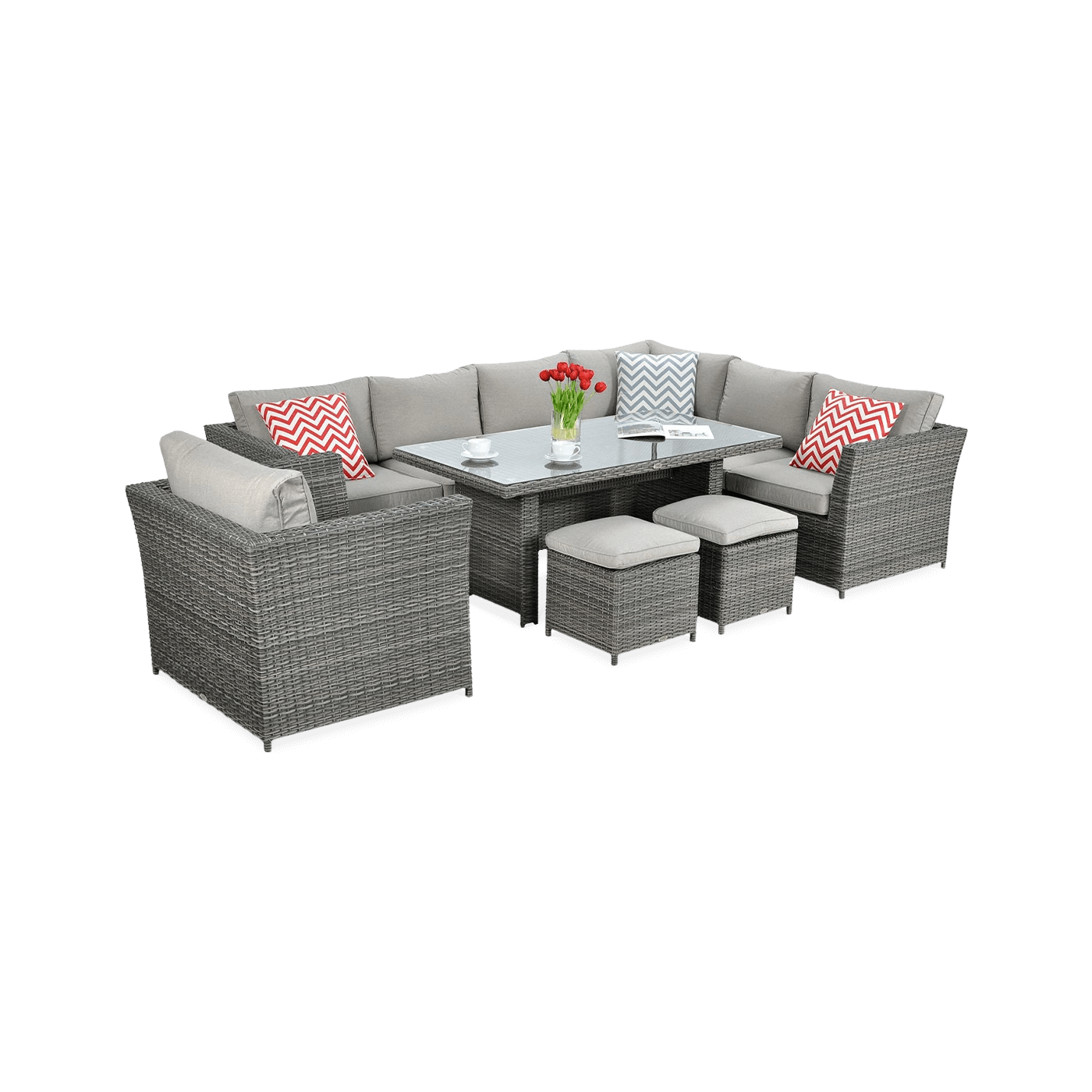 MONIZ DINING PLUS CORNER SOFA DARK GREY