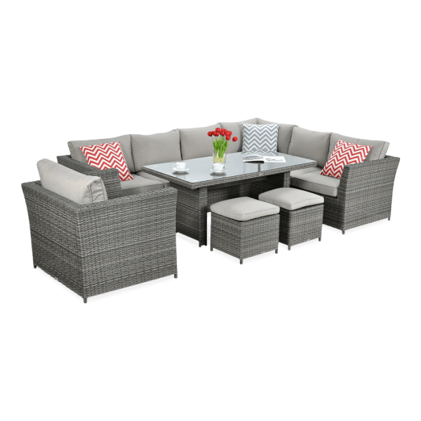 MONIZ DINING PLUS CORNER SOFA DARK GREY