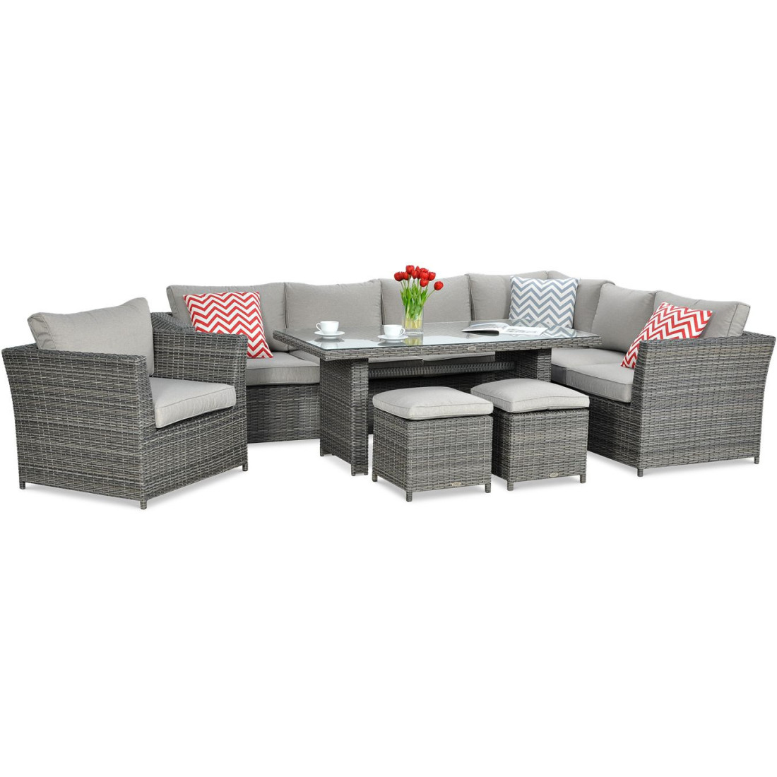 MONIZ DINING PLUS CORNER SOFA DARK GREY