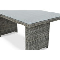 Narożnik ogrodowy z technorattanu MONIZ DINING PLUS, kolor dark grey