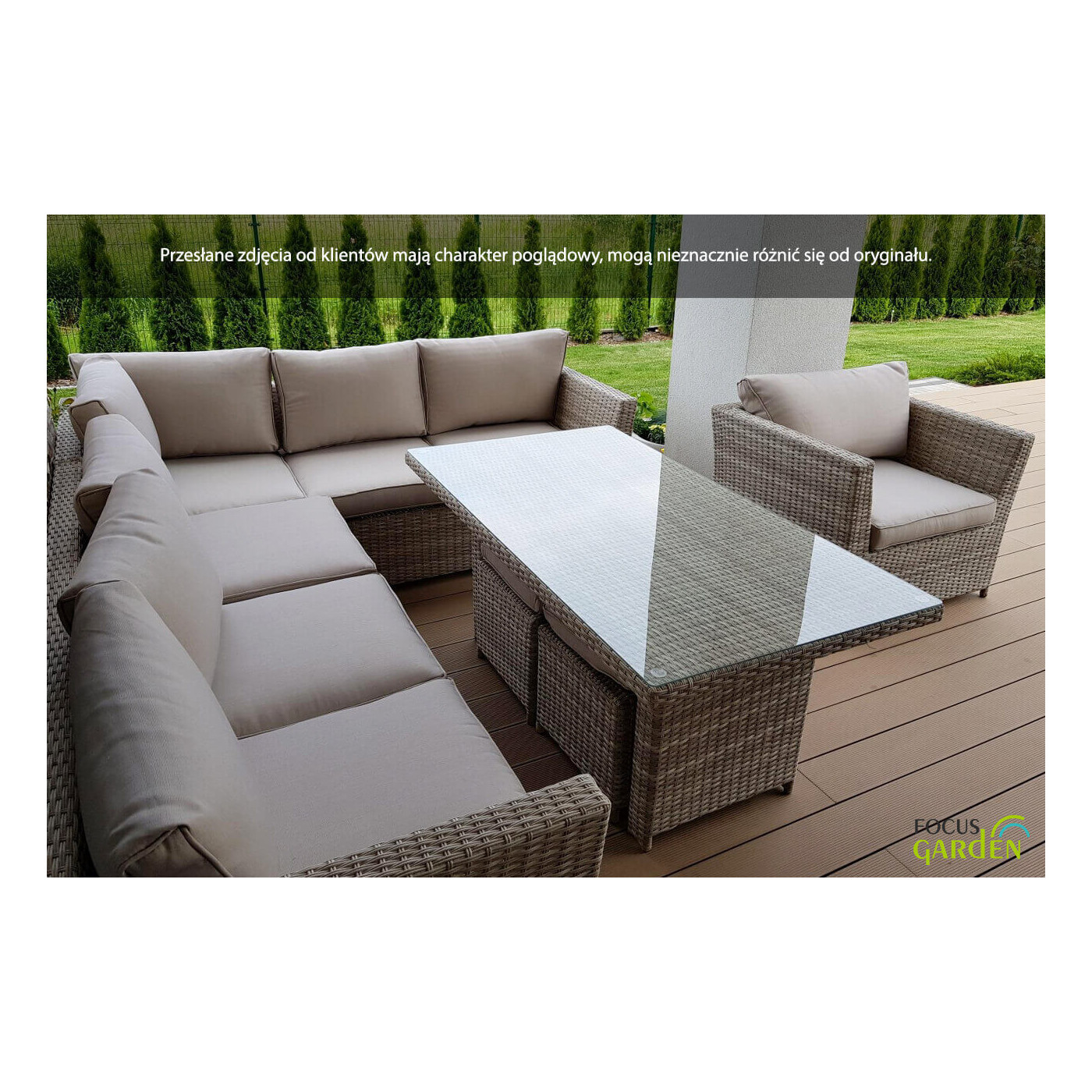 Narożnik ogrodowy z technorattanu MONIZ DINING PLUS, kolor dark grey