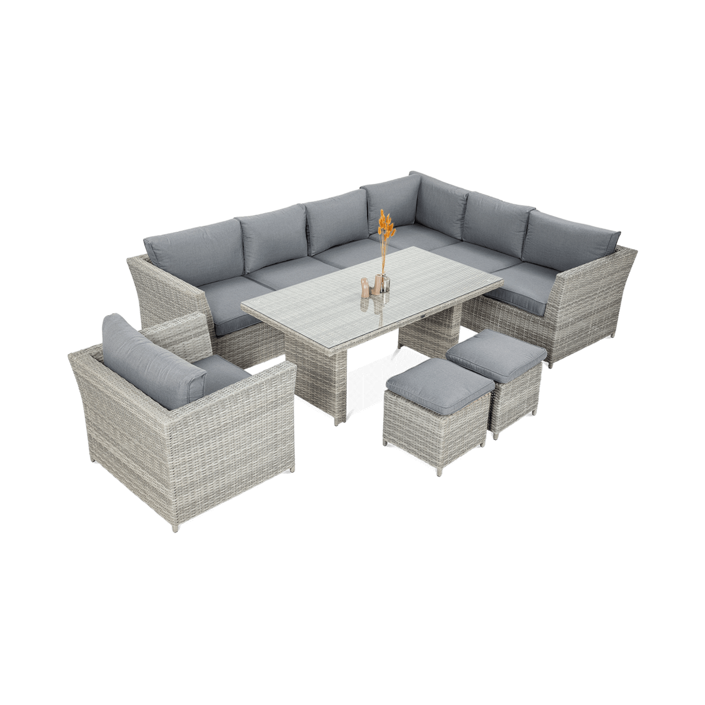 Zestaw wypoczynkowy MONIZ DINING PLUS Stone Grey