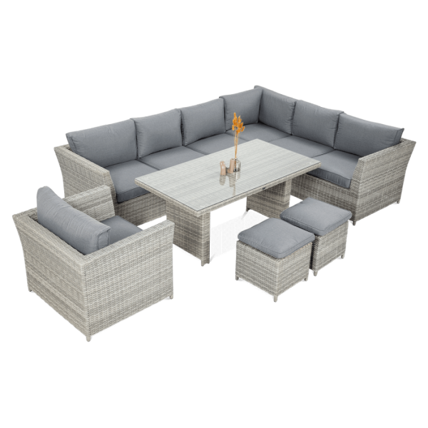 Zestaw wypoczynkowy MONIZ DINING PLUS Stone Grey