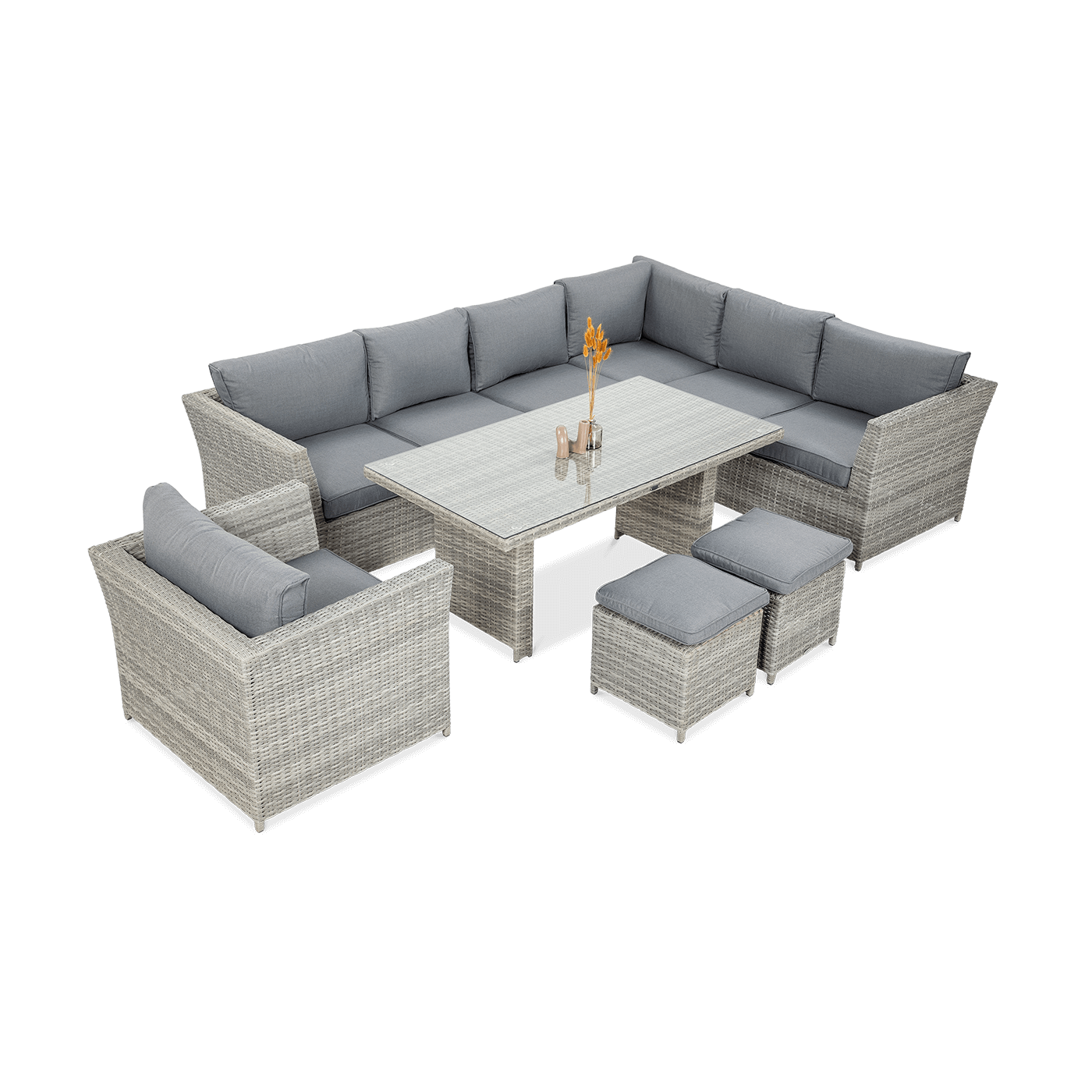 Zestaw ogrodowy MONIZ DINING PLUS Stone Grey