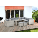 Aranżacja na tarasie zestawu ogrodowego MONIZ DINING PLUS Stone Grey