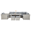 Meble technorattanowe MONIZ DINING PLUS Stone Grey