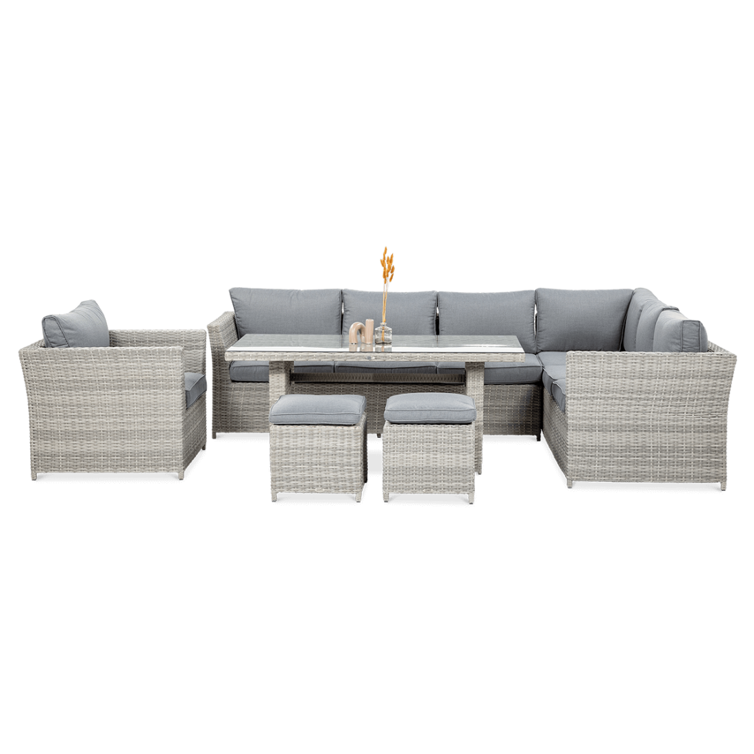 Meble technorattanowe MONIZ DINING PLUS Stone Grey